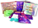 Generic Menstruation To Go First Period Kit For Tweens Teen Girls With Bonus Bath Items Cosmetic Pouch Bath Balm Loofa Sanitary Napkins Disposable Bags (Colors Varies), 11 Piece Set
