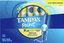 Tampax Pocket Pearl Compact Tampons Regular Absorbency With Bpa-Free Plastic Applicator And Leakguard Braid, Unscented, 32 Count(Pack Of 3)