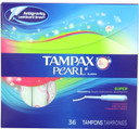 Tampax Pearl Plastic Fresh Scent Tampons, Super Absorbency, 36 Count (Pack Of 2)