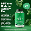 Dim Supplement Pure 200 Mg For Women Or Men  Estrogen Hormone Balance Supplement For Energy, Fatigue, Stress, Menopause, Hot Flashes  Enhanced Bioavailability Bioperine  60 Vegan Soft Capsules