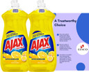 Ajax Dishwashing Liquid, Super Degreaser, Lemon, 28 Ounce, 2 Pack