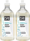 Better Life Dish Soap - Liquid Dishwashing Soap with Vitamin E and Aloe for Home & Kitchen Sink - No Gloves Required Kitchen Soap for Sensitive Skin - 22oz (Pack of 2) Unscented