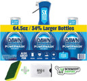 Dawn Platinum Powerwash, Fresh Scent, 1 Starter Kit + 2 Refills + Cleaning Sponge + 1 Card Protector Schmiidtempire + Sticker (16Oz Each - 3 Piece Set - Pack Of 1)