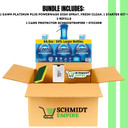 Dawn Platinum Powerwash, Fresh Scent, 1 Starter Kit + 2 Refills + Cleaning Sponge + 1 Card Protector Schmiidtempire + Sticker (16Oz Each - 3 Piece Set - Pack Of 1)