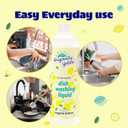 Originally Yellow Plant-Based Dish Washing Liquid | Dish Soap Liquid Infused With Organic Lemon | Quick-Drying Dishwashing Liquid Removes Dirt And Grease | Streak-Free Dish Soap, 16 Fl Oz (3-Pack)