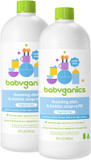 Babyganics Foaming Dish & Bottle Soap, Fragrance Free, Plant-Derived Cleaning Power, Removes Dried Milk, 32 Fl Oz (Pack Of 2), Packaging May Vary