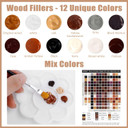 Seisso Furniture Repair Kit Touch Up Wood Restore Set Filler Furniture Scratch Kit Wood Repair Kit For Scratches, Stains, Scorch, Wooden Floor, Door, Table, Chair