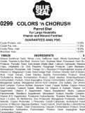 Blue Seal Colors N Chorus Parrot Bird Feed | Premium Seeds And Ingredients For A Nutritious And Tasty Diet | 4 Pound Bag