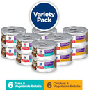 Hill'S Science Diet Sensitive Stomach & Skin, Adult 1-6, Stomach & Skin Sensitivity Support, Wet Cat Food, Variety Case: Chicken; Tuna Minced, 2.9 Oz Can Variety Case, Case Of 12