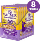 Wellnessã¢Â® Appetizing Entrã£Â©Esã¢Â Shredded Chicken & Salmon Recipe In Sauce Natural Wet Cat Food, 1.4 Oz Pouch (Pack Of 8)