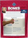 Blue Buffalo Bones Natural Crunchy Dog Treats, Large Dog Biscuits, Beef (16-Oz Bag, 4 Count)