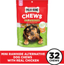Milk-Bone Chews Gnawbones Rawhide Free Dog Treats, Chicken, 8 Long Lasting Mini Knotted Bones (Pack Of 4)