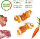 Mon2Sun 2.5" Rawhide Free Dog Treats With Mixed Vegetables, Chicken Wrapped Mini Knot Bones For Small Dogs, Healthy Dog Snakcs For Balanced Nutrition, 10.6Oz
