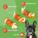 Mon2Sun 2.5" Rawhide Free Dog Treats With Mixed Vegetables, Chicken Wrapped Mini Knot Bones For Small Dogs, Healthy Dog Snakcs For Balanced Nutrition, 10.6Oz