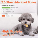 Mon2Sun Dog Rawhide Knot Bones Small Rawhide Bones Mini Dog Chews Chicken Flavour 2.5 Inch 60 Count For Puppy And Small Dogs