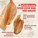 Natural Farm Pig Ears For Dogs (25 Pack), All-Natural Whole Dog Treats Thick Pigs Ears, Single Ingredient & Highly Digestible Jumbo Ears, Better Than Rawhide Dog Snacks For Puppy And Large/Medium Dogs