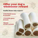 Natural Farm Peanut Butter Flavor Filled Dog Bones (5-6 Inch, 3 Pack), Limited Ingredient Stuffed Dental Dog Bone Treats For Small, Medium And Large Dogs