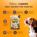 Pork Chomps Baked Pork Skin Dog Chews, 2.5-Inch Mini Knots, Real Chicken Wrap, 12 Count