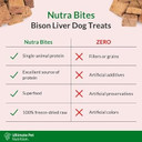 Ultimate Pet Nutrition Nutra Bites Freeze Dried Raw Single Ingredient Training Treats Food Topper For Dogs, 4 Ounces, Bison Liver