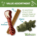Whimzees By Wellness Variety Box: All Natural Dental Chews For Dogs (Medium), 28 Count - Dog Treats, Freshens Breath, Gluten & Grain-Free (Packaging May Vary)