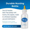 Pet-Ag Nursing Kit - 2 Oz, Pack Of 2 - Promotes The Natural Feeding Of Liquids To Baby Animals - Each Kit Includes 2 Oz. Bottle With Cap, 5 Nipples & Cleaning Brush
