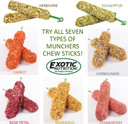 Exotic Nutrition Munchers Chew Sticks (Strawberry)