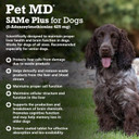 Pet Md Same Plus Liver Support For Dogs - Canine Hepatic Support & Brain Health Supplement - B Vitamins & Same For Dogs - Enteric Coated Tablets - 425Mg - 30 Ct
