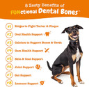 Zesty Paws Dental Bones - Fights Tartar & Plaque - Gum, Teeth & Bone Health - Cinnamon For Dog Breath - Immune, Joint, Gut, Skin & Coat Support - Omega 3 Epa & Dha And Calcium - Large Dogs - 8 Ctã¢Â