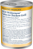 Blue Buffalo Wilderness High Protein, Natural Adult Healthy Weight Dog Wet Food, Turkey & Chicken Grill 12.5-Oz Cans (Pack Of 12)