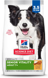 Hill'S Science Diet Senior Vitality, Senior Adult 7+, Senior Premium Nutrition, Dry Dog Food, Chicken & Rice, 3.5 Lb Bag