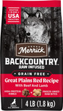 Merrick Backcountry Grain Free Dry Adult Dog Food Kibble With Freeze Dried Raw Pieces, Great Plains Red Recipe - 4.0 Lb. Bag