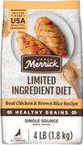 Merrick Gut Health Recipe, Healthy Grains Natural Chicken And Rice Dry Dog Food With Yogurt-Infused Clusters - 4 Lb. Bag