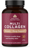 Ancient Nutrition Collagen Pills For Hair, Skin And Nails, Beauty + Sleep 90 Ct, Collagen Supplement + Magnesium, Supports Skin And Nails, Sleep, Paleo And Keto Friendly, Gluten Free