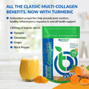 Biotrust Collagen Powder With Turmeric  5 Types (I, Ii, Iii, V, X)  Turmeric Collagen Powder For Women & Men  Hydrolyzed Protein  Grass Fed Beef, Fish, Chicken, Eggshell Membrane (Golden Milk)