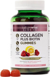 Naturewise Collagen Gummies - Strawberry Lemon Flavor - Type 1 & 3 Collagen Peptides For Women With Biotin, Vitamin C, E, & Zinc For Hair Skin And Nails & Joint Support - 90 Count[45-Day Supply]