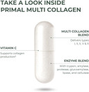 Primal Harvest Multi Collagen Pills For Women And Men (Type I, Ii, Iii, V, X) 120 Capsules W/Vitamin C For Hair, Skin, Nails
