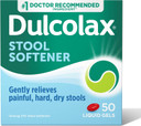 Dulcolax Stool Softener Laxative Liquid Gel Capsules, Gentle Constipation Relief For Hard, Dry Stools, Docusate Sodium 100 Mg, 50 Count