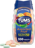 Tums Chewable Antacid Tablets For Extra Strength Heartburn Relief, Great For A Summer Bbq - Assorted Fruit Flavors - 330 Count