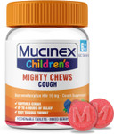 Mucinex Children'S Mighty Chews Kids Cough Medicine, Easy To Dose Cough Suppressant For Kids With Dextromethorphan, Kids Travel Medicine For Cough, Mixed Berry Flavor, 16 Medicated Chewable Tablets
