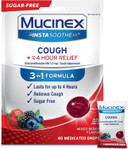 Mucinex Instasoothe Sugar Free Cough Drops, Cough Medicine For Adults With Dextromethorphan Hbr, Non Menthol Cough Drops, Cough Suppressant Lozenges, Mixed Berry Medicated Cough Drops, 40Ct