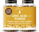 Purge! Uric Acid Flush  Eat & Drink What You Want  Detox And Cleanse With Celery Seed Extract, Tart Cherry & Chanca Piedra For Effective Joint Support & Active Mobility  120 Soft Vegan Capsules