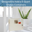 Mckesson Prevent Sharps Wall Mounted Cabinet - Polypropylene, Locking, Neutral Color, Fits 5 Qt Sharps Container - 12.25 In X 4.75 In X 10 In, 1 Count