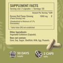 Herbamama Korean Red Ginseng Capsules - 1600 Mg Panax Ginseng Energy Supplements - Red Ginseng Root - Vegan, Non-Gmo - 100 Caps