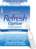 Refresh Optive Lubricant Eye Drops Non-Preserved Tears, 30 Single-Use Containers, 0.01 Fl Oz (0.4 Ml)
