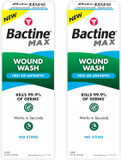Bactine Max First Aid Wound Wash - Antiseptic Liquid Kills 99.9% Of Germs - Infection Protection For Minor Cuts, Scrapes, And Burns - First Aid Solution - 8Fl Oz, 2 Pack