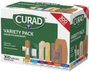 Curad Assorted Bandages Variety Pack 300 Pieces, Including Antibacterial, Heavy Duty, Fabric, And Waterproof Bandages