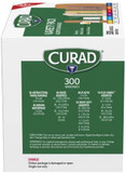Curad Assorted Bandages Variety Pack 300 Pieces, Including Antibacterial, Heavy Duty, Fabric, And Waterproof Bandages
