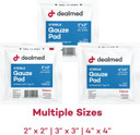 Dealmed Sterile Gauze Pads  100 Count, 2 X 2 Disposable And Individually Wrapped Gauze Pads, Wound Care Product For First Aid Kit And Medical Facilities