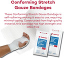 Dealmed 2" Sterile Conforming Stretch Gauze Bandages, 4.1 Yards Latex Free Stretched Dressing Wrap, Medical Non-Adherent Wound Care Mesh Bandages (Box Of 12 Rolls)