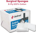 Dealmed 2" X 2" Surgical Sponges, 8-Ply, Non-Woven Absorbent Gauze Sponges For Wound Care, First Aid Kits And Medical Facilities, 200 Count (Pack Of 4)